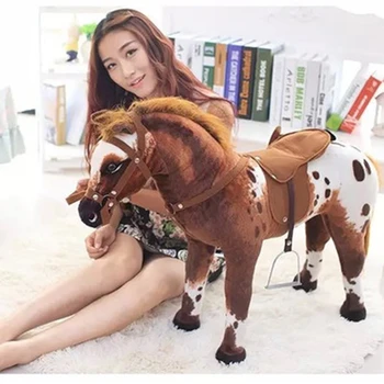 Dorimytrader 82x62cm miękkie modelowanie zwierząt koń Bojowy pluszowe zabawki prezent dla dzieci zdjęcia rekwizyty
