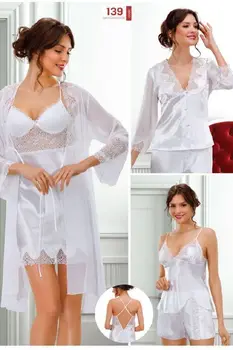 Duchesse 139 jedwab satyna Dekolt Short Home Comfy Sleep koszula nocna szlafrok piżama szorty biżuteria Rozmiary S M L XL