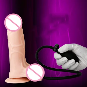 Duży Dmuchany Dildo Pompa Korek Analny Realistyczny Penis Jest Miękki Wibrator Przyssawka Seks Wibratory Kobieta Masturbacja Orgazm Dorosłych Sex Zabawki