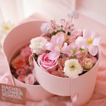 Dwuwarstwowa obrotowe pudełko, otworu okiennego, okrągły kwiat pole, wiadro do przechowywania, wieczny kwiat, pudełko róże, oszczędny kwiat