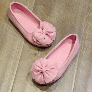 Dzieci Baby Girl Princess Shoes Bowknot Solid Color Anti-slip Oddychającym for Party 2019 nowy projekt