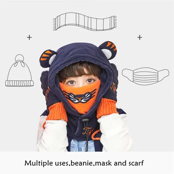 Dzieci zima polarowa Kominiarka narciarska małe dzieci maska dziewczyny projektant kreskówka uszy z kapturem czapka dla dzieci chłopcy ciepłe, miękkie uniwersalne czapki