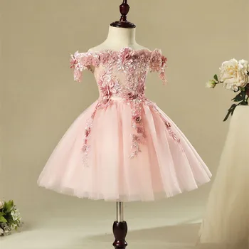 Dziecięcy strój dla dziewczyn suknia ślubna z aplikacją z koralików elegancki świąteczny uroczysty strój dla młodzieży vestido robe fille