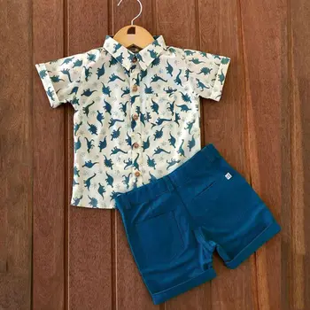 Dziecko Baby Boys odzież zestawy dla dzieci lato kreskówka wydruku koszula topy + spodenki 2 szt. bawełniane stroje dla 1-6лет dropshipping