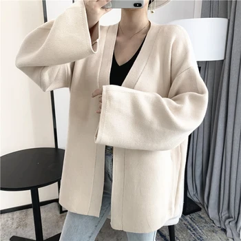 [EAM] duży rozmiar pas na drutach sweterek sweter luźny krój V-neck z długim rękawem kobiety nowa moda przypływ jesień zima 2021 1DA705