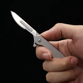 EDC stop tytanowy nóż składany mini skalpel basen Ekspresowe narzędzie wielofunkcyjne