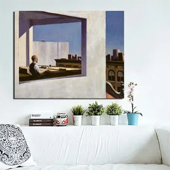 Edward Hopper biuro w małym mieście płótno Malarstwo plakat ryciny Marmurowa malowanie ścian, dekoracyjne malowanie nowoczesny wystrój domu