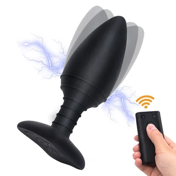 Elektryczny Szok Analny Wibrator/Expander Korek Analny Pilot Zdalnego Sterowania Buttplug Dildo Seks-Zabawki Dla Pary Intymne Towary Masturbator