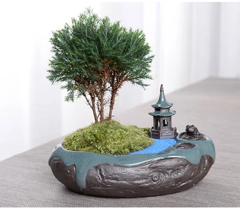 F Bonsai Wspaniały Ogród Ozdoba Ceramiczna Figura Ge Yao Zen Sens Mały Mnich Mikro Krajobraz Dekoracji Domu Akcesoria Herbata Zwierzę