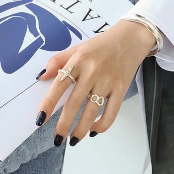 F. I. N. S 2020 nowy Designn S925 srebro pierścień proste nieregularne puste komórki szeroki palec 925 srebrne pierścionki biżuteria