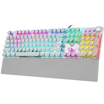 F2088 104 klawisze komputerowy do gier klawiatura mechaniczna led podświetlenie klawiatury makro przycisku edycji klawiatury notebooka, hebrajski, rosyjski