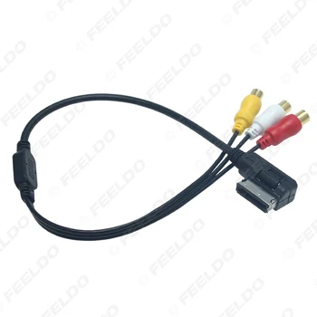 FEELDO Car Music Media 3-RCA Female To MDI/AMI Interface AUX kabel do Audi Volkswagen Skoda Wire Aux Adapter #HQ6220