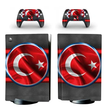 Flaga Turcji PS5 standardowy dysk wydanie naklejka ochronna Pokrywa na PlayStation 5 konsoli i kontrolera PS5 naklejkę skóry winylu