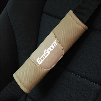 Ford Ecosport 2szt włókna węglowego skórzany pokrowiec pasa bezpieczeństwa pojazdu auto pas bezpieczeństwa ramieniową nakładka stylizacja samochodu, akcesoria samochodowe