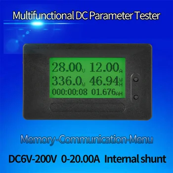GC90 LCD DC6-200V 20A wbudowany bocznik prądu stałego wielofunkcyjny tester prąd napięcie Amperomierz woltomierz pojemność detektor cyfrowy