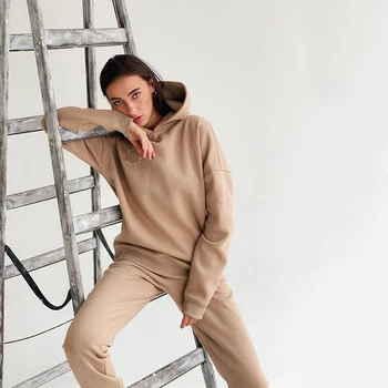 GOPLUS kobiecy strój sportowy zima 2021 odzież sportowa odzież casual sweter z dwóch części elastyczne spodnie z wysokim stanem zespół Femme