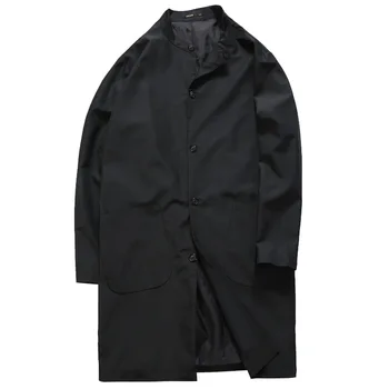 GXXH nowe jesienne bluzy тренчкот mężczyźni List drukowania wiatrówka czarny Oversize długa kurtka płaszcz duży rozmiar męski płaszcz 6XL7XL