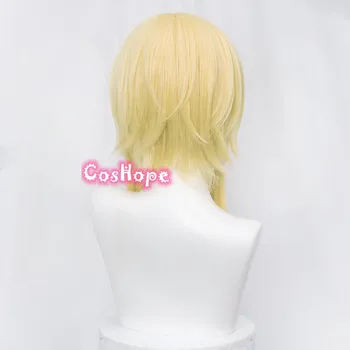 Genshin Impact Lumine cosplay 50 cm Złoty blond peruka cosplay anime Косплэй peruki syntetyczne odporne peruki na Halloween dla dziewczyn