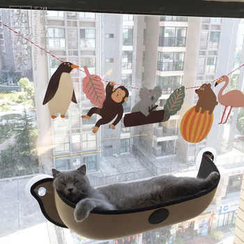 Gorąca Wyprzedaż Kot Hamak Podwójne Mocowanie Okno Pod Leżak Przyssawki Ciepłe Łóżko Dla Zwierząt Domowych Kot Dom Wypoczynkowy Miękka I Wygodna Klatka Fretki