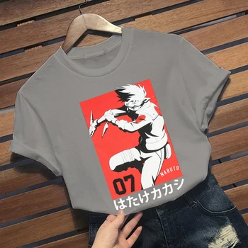 Gorąca wyprzedaż anime Naruto Kakashi manga koszulka Kakashi kreskówka dobra luźna koszulka męska t-shirt