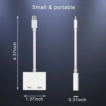 HDMI adapter Lightning to Digital AV Converter 4K kabel USB, złącze do 1080P HD dla iPhone X/11/8P/6S/7P/iPad Air/iPod