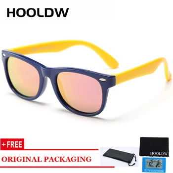 HOOLDW New Kids Sun Glasses Girls Boys Children Polarized Colorful Lens okulary TR90 silikonowe elastyczne dziecięce okulary UV400