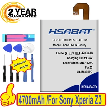 HSABAT 4700mAh LIS1558ERPC bateria do Sony Xperia Z3 akumulator L55T L55U D6653 D6603 D6633 D5803 D5833 D6616 D6708