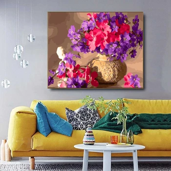 HUACAN Painting By Numbers Flower Hand Painted Art Paintings Flowers Drawing On Canvas Gift DIY Pictures By Number Home Decor