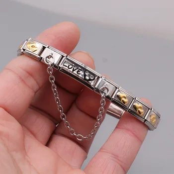 Hapiship 2021 nowy damski bransoleta ze stali nierdzewnej 9 mm miłość CZ Urok ogniwa łańcucha bransoletka bransoletki prezent biżuteria G062-7