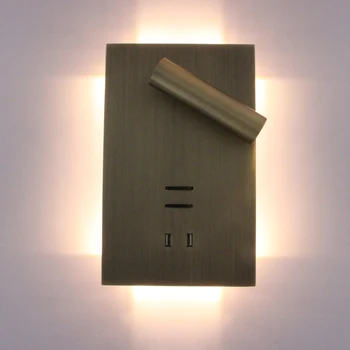 Hartisan Dual USB Port Wall Lamp Switch szafka nocna do czytania wezgłowia LED Night Light Book Lamp Background Emitting Lighting Fixture