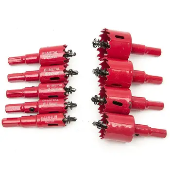 Hss M42 Hole Saw Set, 9szt 16-38mm Heavy Duty Hole Saw Tooth Cutting Opener Drill Bit For Wood Aluminum Iron Sheet Plastic Pipe