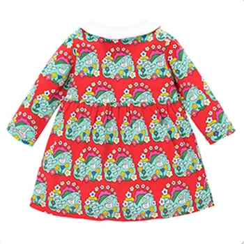 Humor Niedźwiedź Dziewczyny Sukienka 2020 Jesień Nowa Wiosna Jesień Koronki Kołnierz Kreskówka Księżniczka Długie Rękawy Suknia Wieczorowa Dzieci Odzież Dziecięca