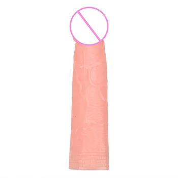 IKOKY wydrążony penisa prezerwatywy dla dorosłych na powiększanie penisa sex shop przedłużacz rękaw prezerwatywa wielokrotnego użytku erotyczne intymne towary