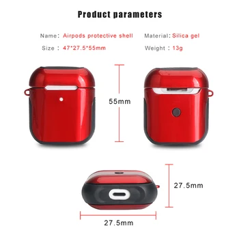 IKSNAIL For Airpods Case With Wireless Bluetooth Headphone Case For Apple Air Pods Case etui dla słuchawek Box Cover For Airpods 2