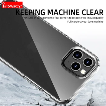 IPAKY dla iPhone 12 Case dla iPhone 12 Mini 12 Pro Crystal Clear TPU odporna na wstrząsy przezroczyste etui do iPhone 12 Pro Max Case