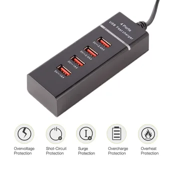 IPUMYNO EU US Plug 4-port USB ładowarka z podświetleniem led tenis adapter telefon szybkie ładowanie dla apple iPhone / iPad / Samsung Universal