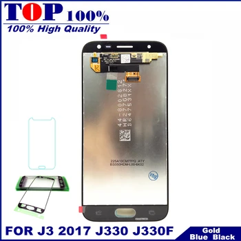 J330 LCD do Samsung Galaxy J3 2017 J330 J330F telefon wyświetlacz LCD ekran dotykowy digitizer kompletny z regulacją jasności dla J33