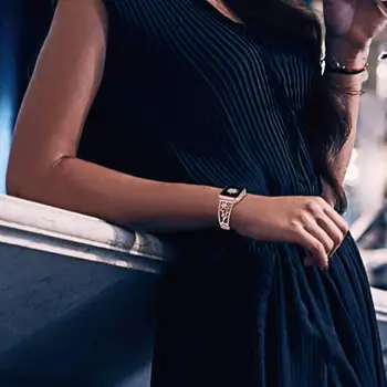 JANSIN New Diamond Watch Band dla Apple Watch 38/42/40/44 mm pasek bransoleta ze stali nierdzewnej kobieta bransoletka dla mc 6 SE 5 4 3