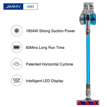 JIMMY JV85 ręczny bezprzewodowy odkurzacz 185AW silne wchłanianie 24000Pa wchłanianie opatentowany poziomy cyklon odkurzacz do pracy