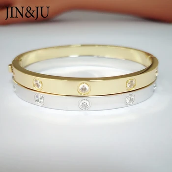 JIN&JU piękne kryształowe bransoletki ze stali nierdzewnej pozłacane bransoletki Damskie biżuteria prezenty