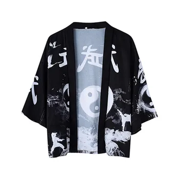 Japoński Tradycyjny Codzienny Sweterek Mężczyźni Harajuku Meble Odzież Kostium Samuraja Yukata Męski Oddziału Obi Kimono Kobieta 2020 Lato