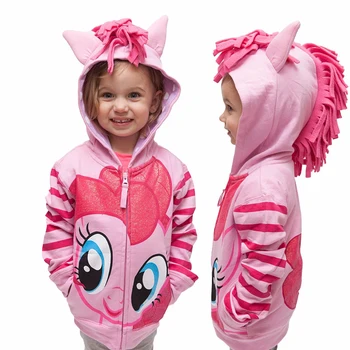 Jesień 2019 Girls hoodies My Little Poli Kids Sweatshirt Jacket z Kapturem Baby Cute Pony Design wiatrówka sportowa marynarka kurtki