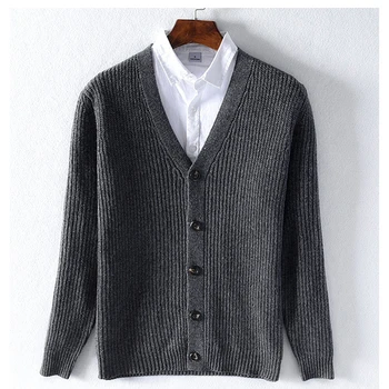 Jesień i zima 2019 nowy męski casual kolor sweter z dzianiny sweter firmy V-neck cienki sweter 8528