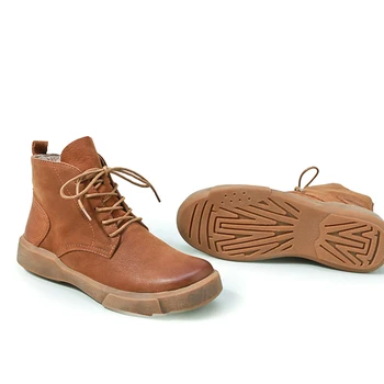 Jesień i zima nowe retro skórzane damskie buty oryginalne zamszowe skórzane buty ręcznie damskie dzikie damskie buty Martin