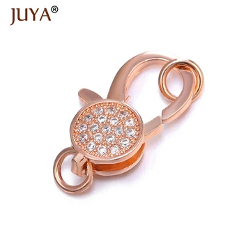 Juya Jewelry Making Supplies wysokiej jakości miedziany metalowa wkładka cyrkon Omar zapięcia haki do DIY akcesoria biżuteria