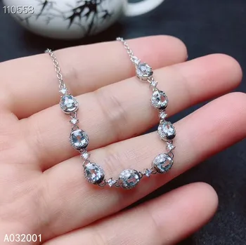 KJJEAXCMY fine jewelry naturalny Akwamaryn 925 srebro nowy kobiece handmade bransoletka wsparcie test piękny