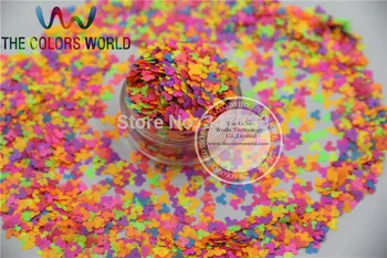 KN4-70 Mix Neon Color Solvent Resistant Glitter Mickey shape Glitter for Nail Polish Art and DIY supplies1pack=50g