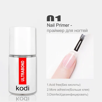KODI Nail Primer and Dehydrator for Manicure Rubber Base i Top Coat Gel nail Polish Set pół-stałych lakier Hybrydowy Gellak