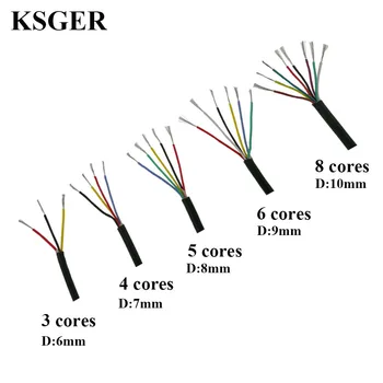 KSGER przewód Silikonowy kabel konserwy miedź T12 lutownica stacja 3 4 5 6 8 sedno linia 0,5 kwadratowa wysokotemperaturowa miękka kurtka
