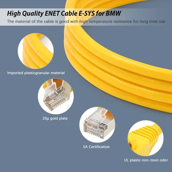 Kabel do transmisji danych ESYS dla BMW BMW F-serie ENET Ethernet to OBD Interface E-SYS ICOM Coding OBD OBD2 Car Diagnostic Tool Auto Cable